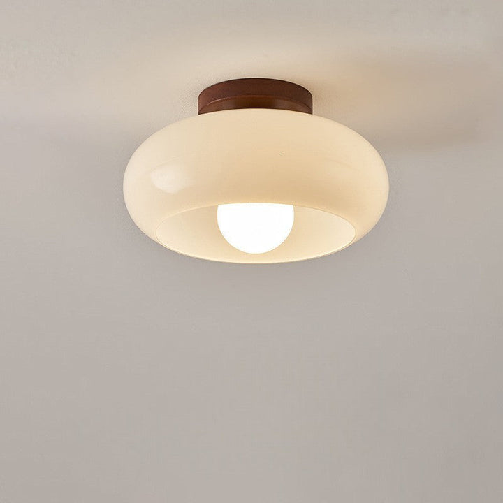 Cream Flush Mount Ceiling Light Fixture - Elegant LED Ceiling Light for Bedroom and Living Room, Modern Bauhaus Design 0
