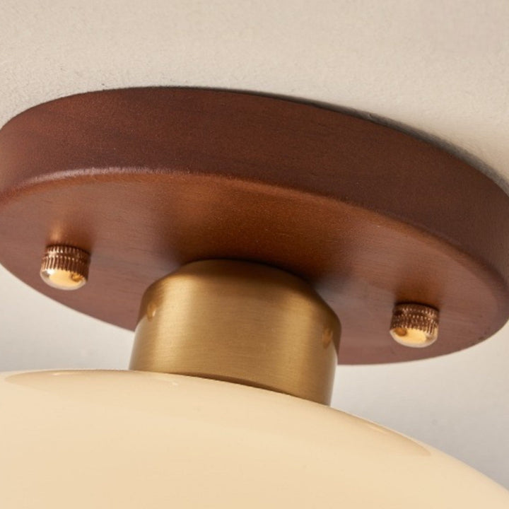 Cream Flush Mount Ceiling Light Fixture - Elegant LED Ceiling Light for Bedroom and Living Room, Modern Bauhaus Design 4