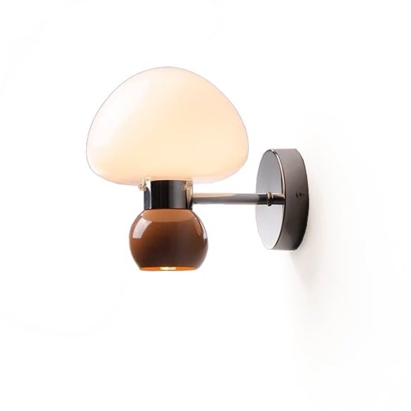 Cream Glass Mushroom Wall Sconce, G9