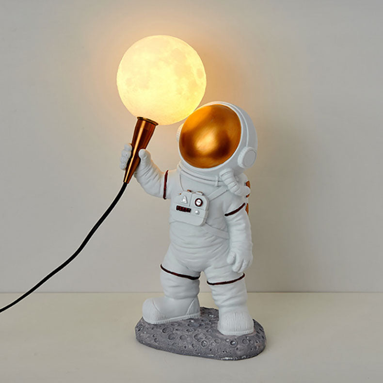 Creative Cartoon Astronaut Wall Sconce Light - Resin Wall Lamp for Bedroom and Living Room, 1-Light Fixture, 9.84 to 11.81 Width 6