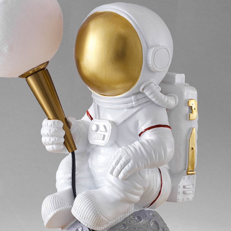 Creative Cartoon Astronaut Wall Sconce Light - Resin Wall Lamp for Bedroom and Living Room, 1-Light Fixture, 9.84 to 11.81 Width 8