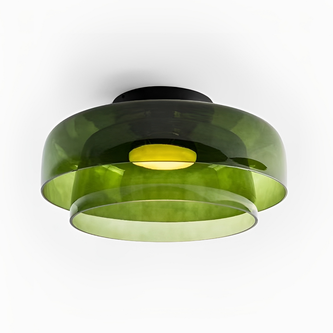 Bauhaus Layered Glass Pendant Light in Green