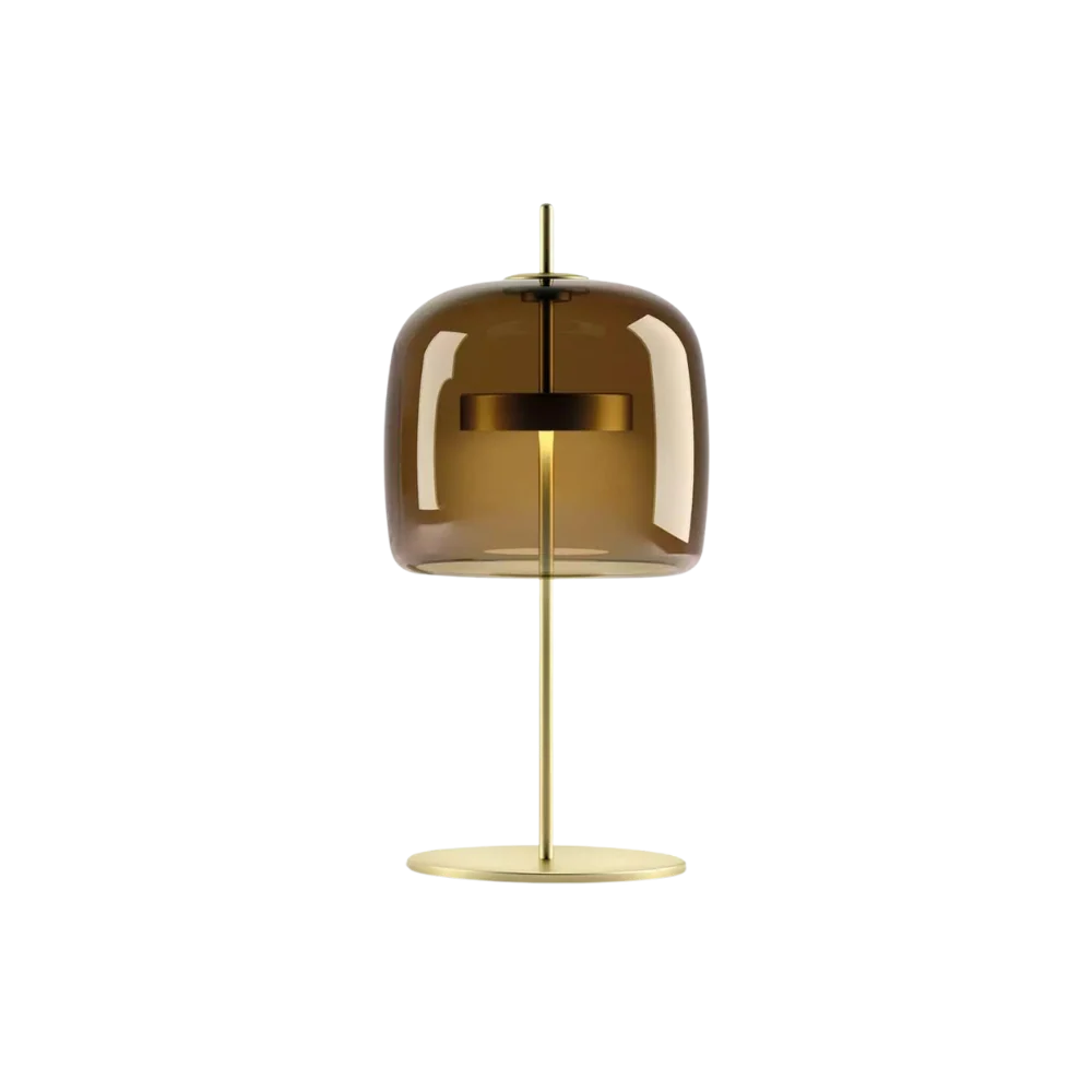 Amber Glass Dome Table Lamp - View 2