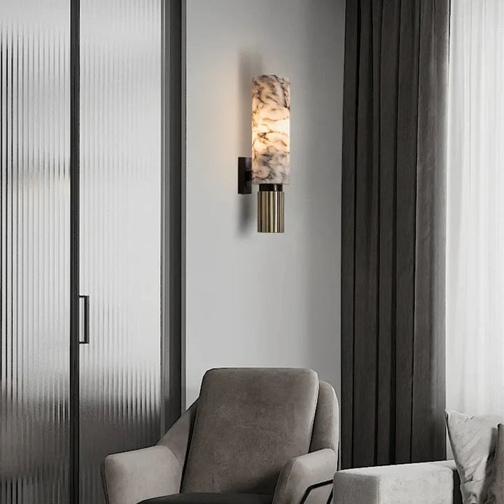 Elegant Marble Wall Light with Soft Ambient Glow - Modern Wall-Mounted Fixture 4