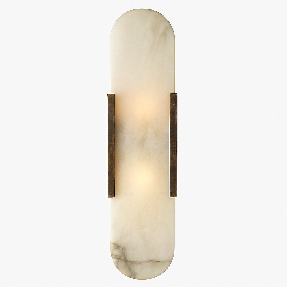 Elegant Marble Wall Sconce Light - Modern Bedside Fixture with Soft Ambient Glow 1