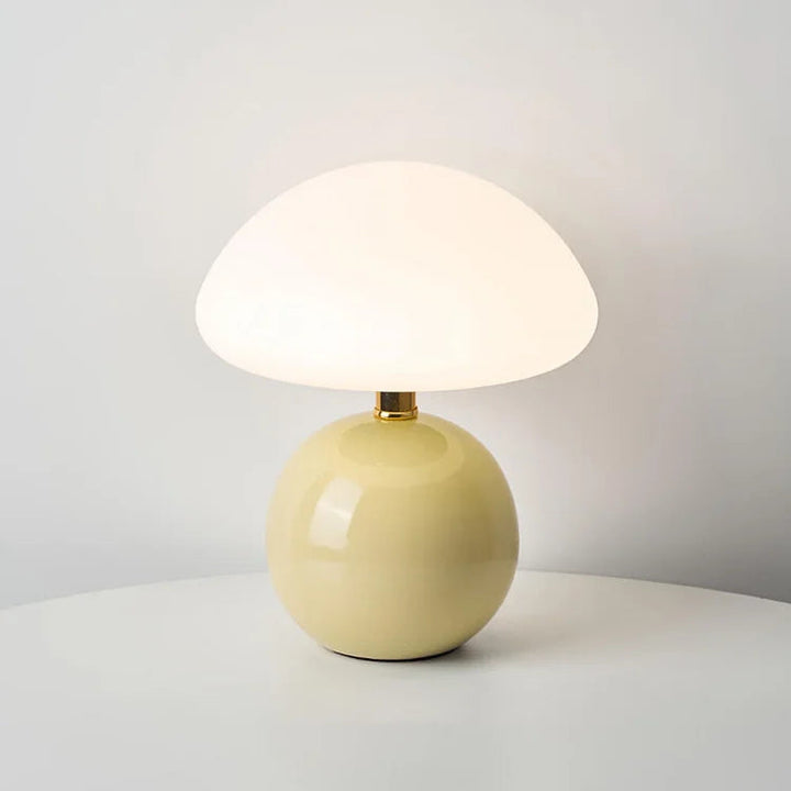 Elegant Mushroom Lamp with Adjustable LED Lighting - Cream Ceramic Table Lamp 9