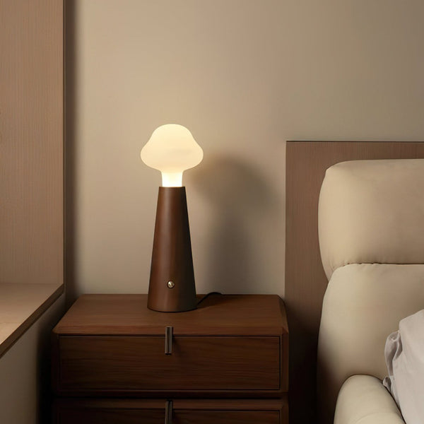 Elegant Wooden Table Lamp - LED Bedside Lamp for Bedroom or Desk - Natural Design for Relaxing Atmosphere