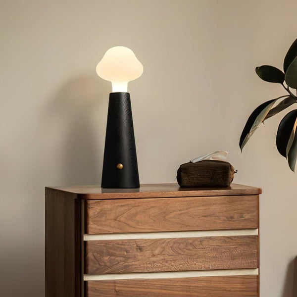 Elegant Wooden Table Lamp - LED Bedside Lamp for Bedroom or Desk - Natural Design for Relaxing Atmosphere