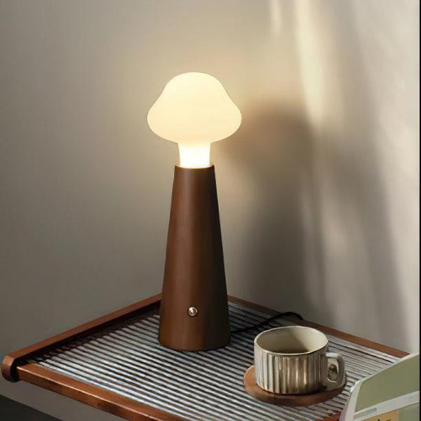 Elegant Wooden Table Lamp - LED Bedside Lamp for Bedroom or Desk - Natural Design for Relaxing Atmosphere