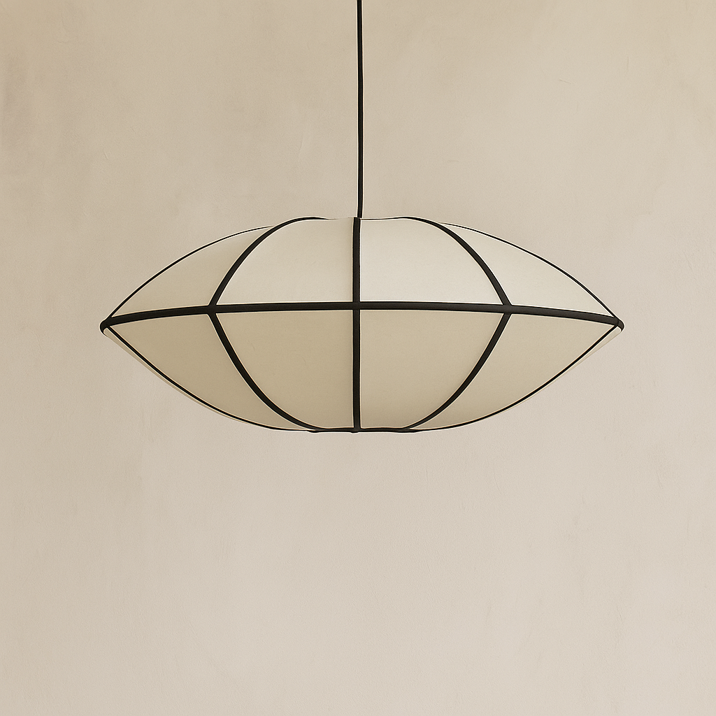 Fabric Pendant Light - Sculptural Curved Design