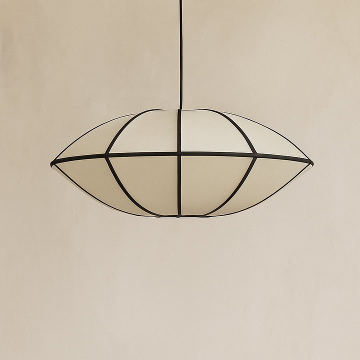 Fabric Pendant Light - Sculptural Curved Design