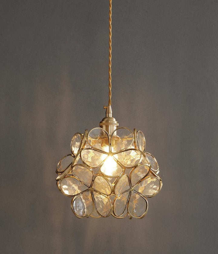 Glass Petal Pendant Light in Transparent