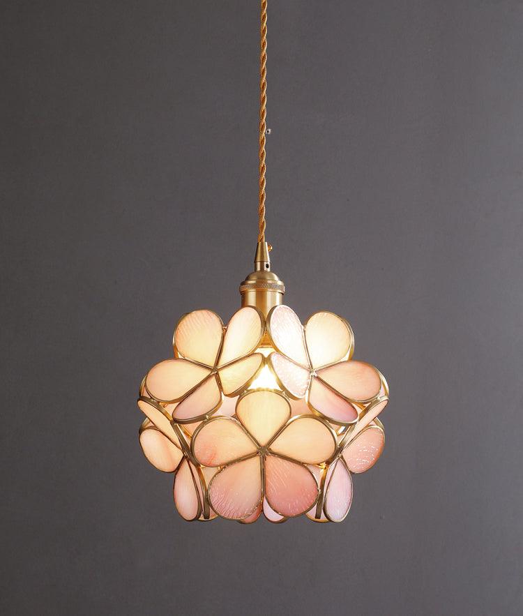 Glass Petal Pendant Light in Cherry Blossoms