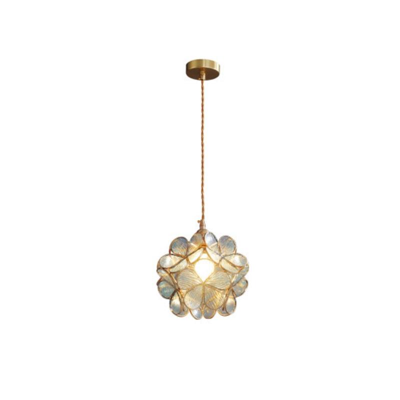 Glass Petal Pendant Light, transparent glass, full product view