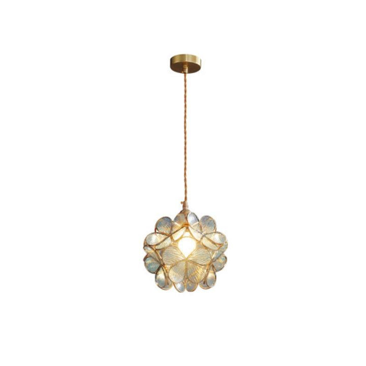 Glass Petal Pendant Light, transparent glass, full product view
