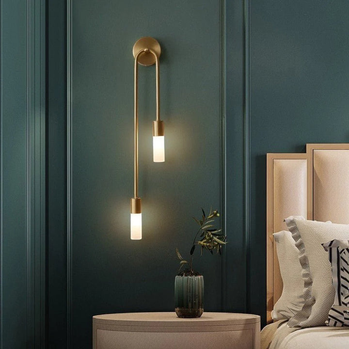 Double Cylinder Gold Wall Sconce in Gold