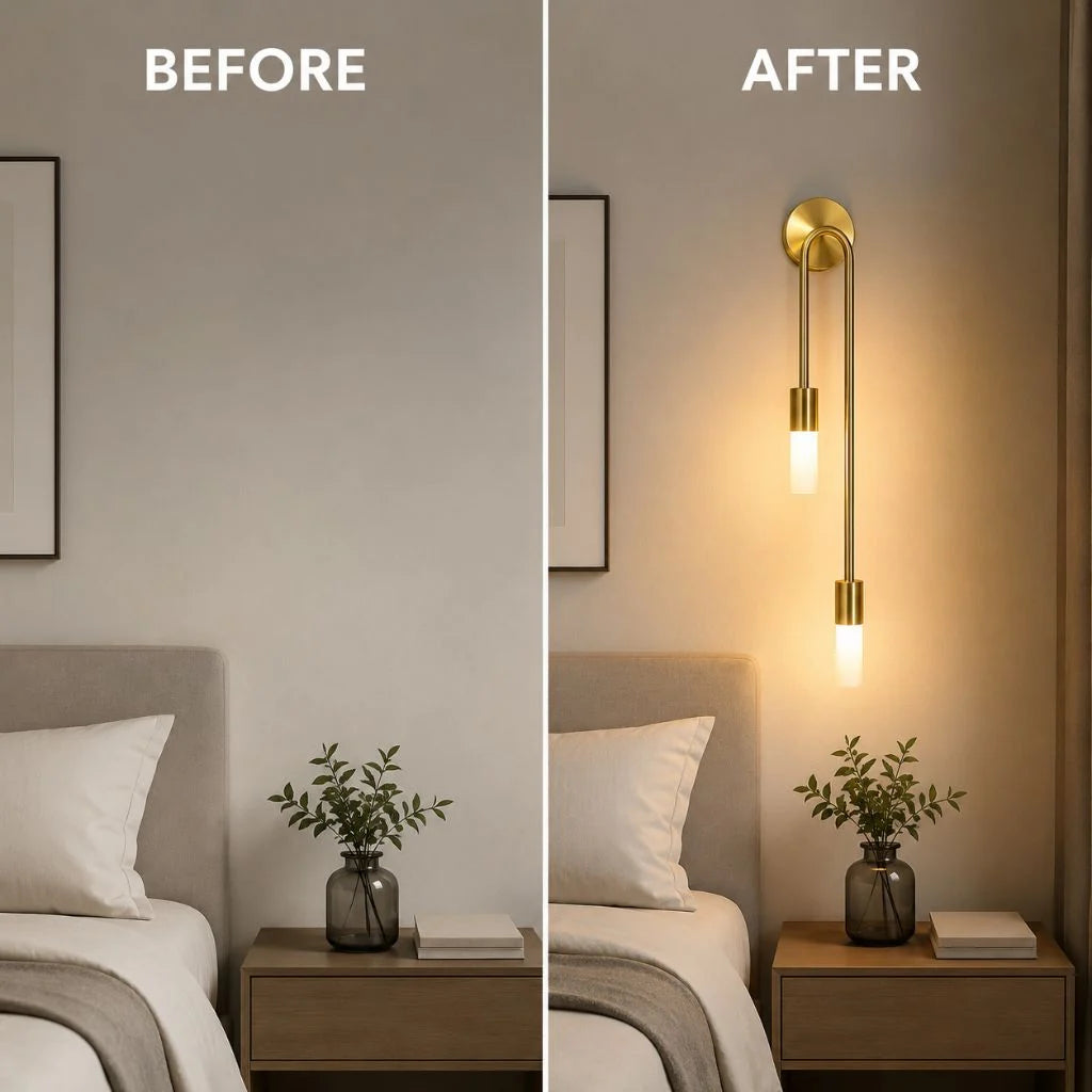 Double Cylinder Gold Wall Sconce - View 4