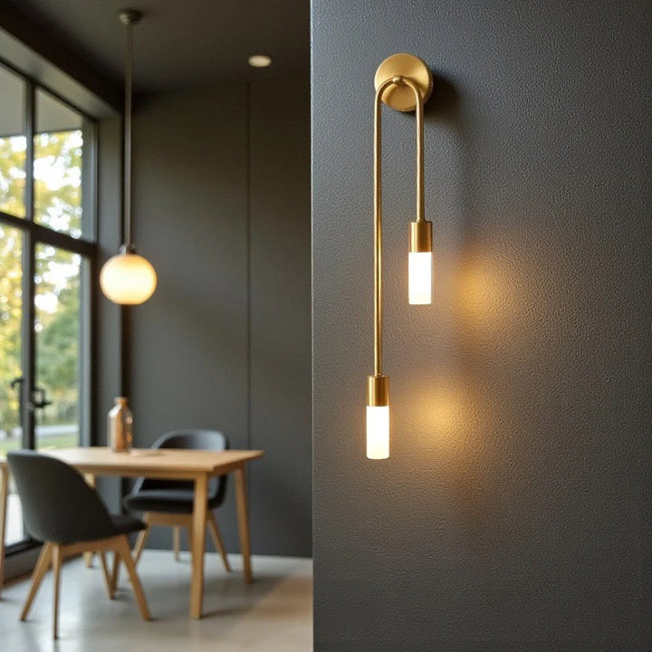 Double Cylinder Gold Wall Sconce - View 6
