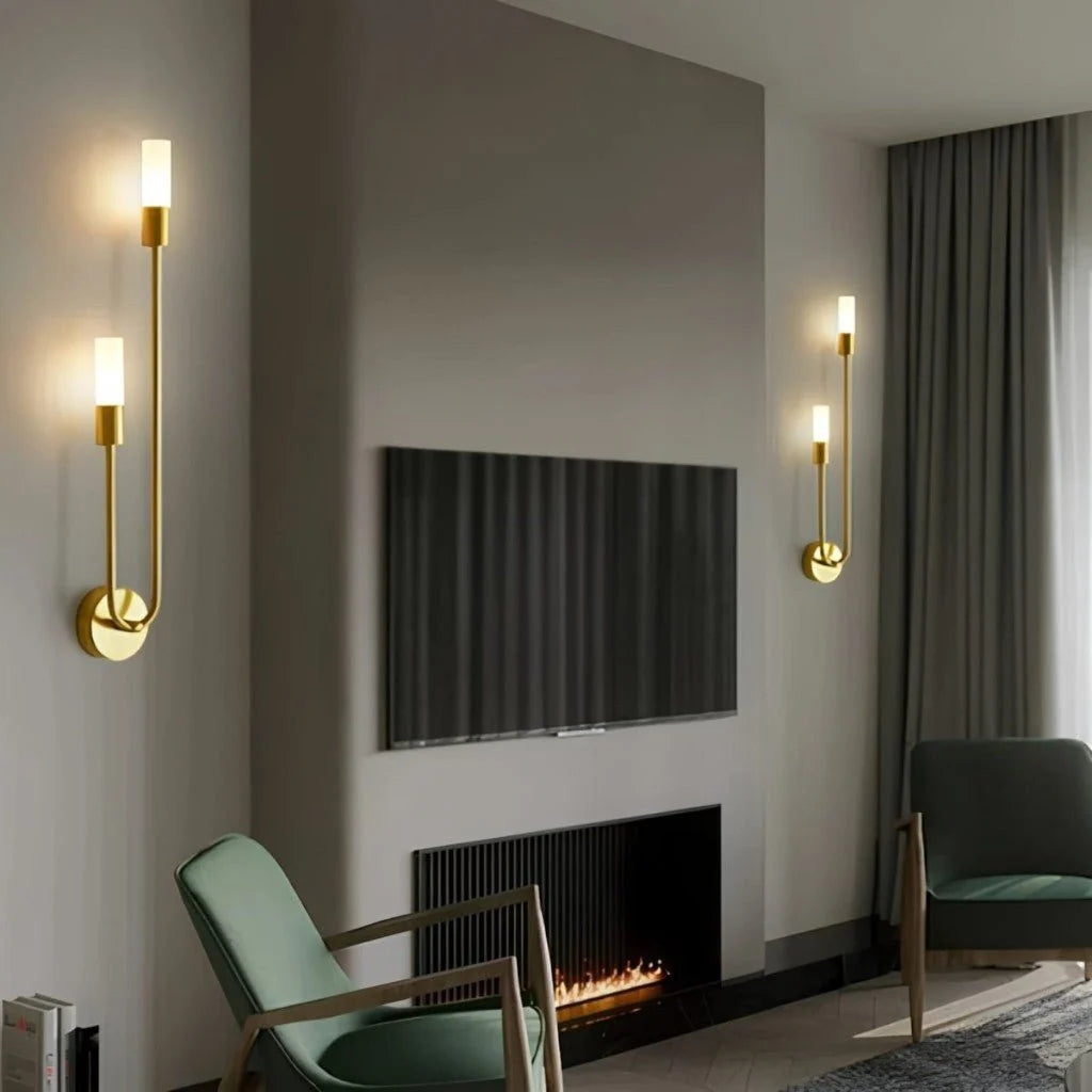 Double Cylinder Gold Wall Sconce - View 8