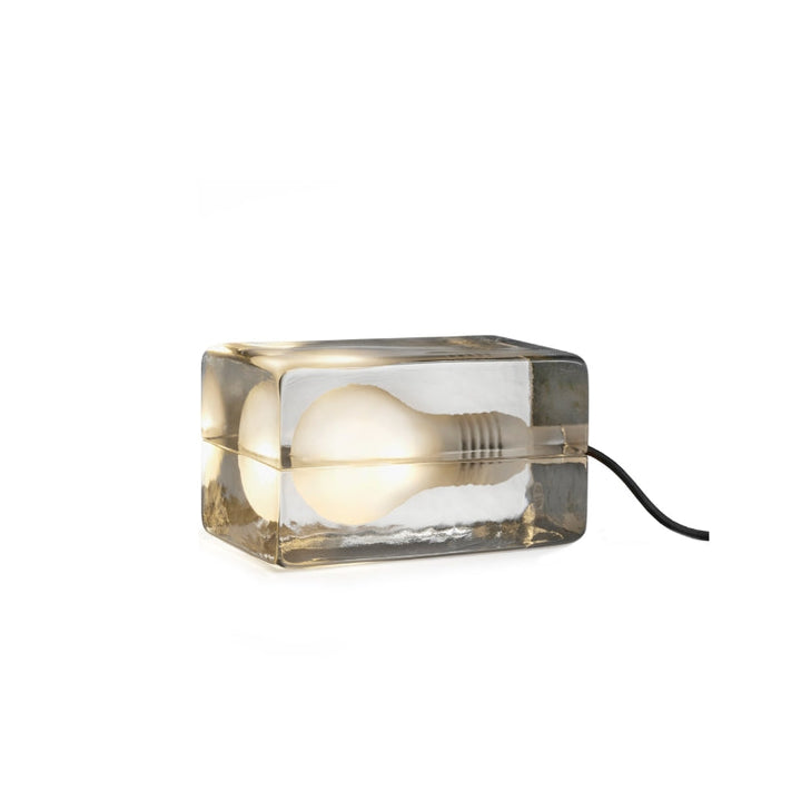 Glass Block Table Lamp, Hand-Cast, G9