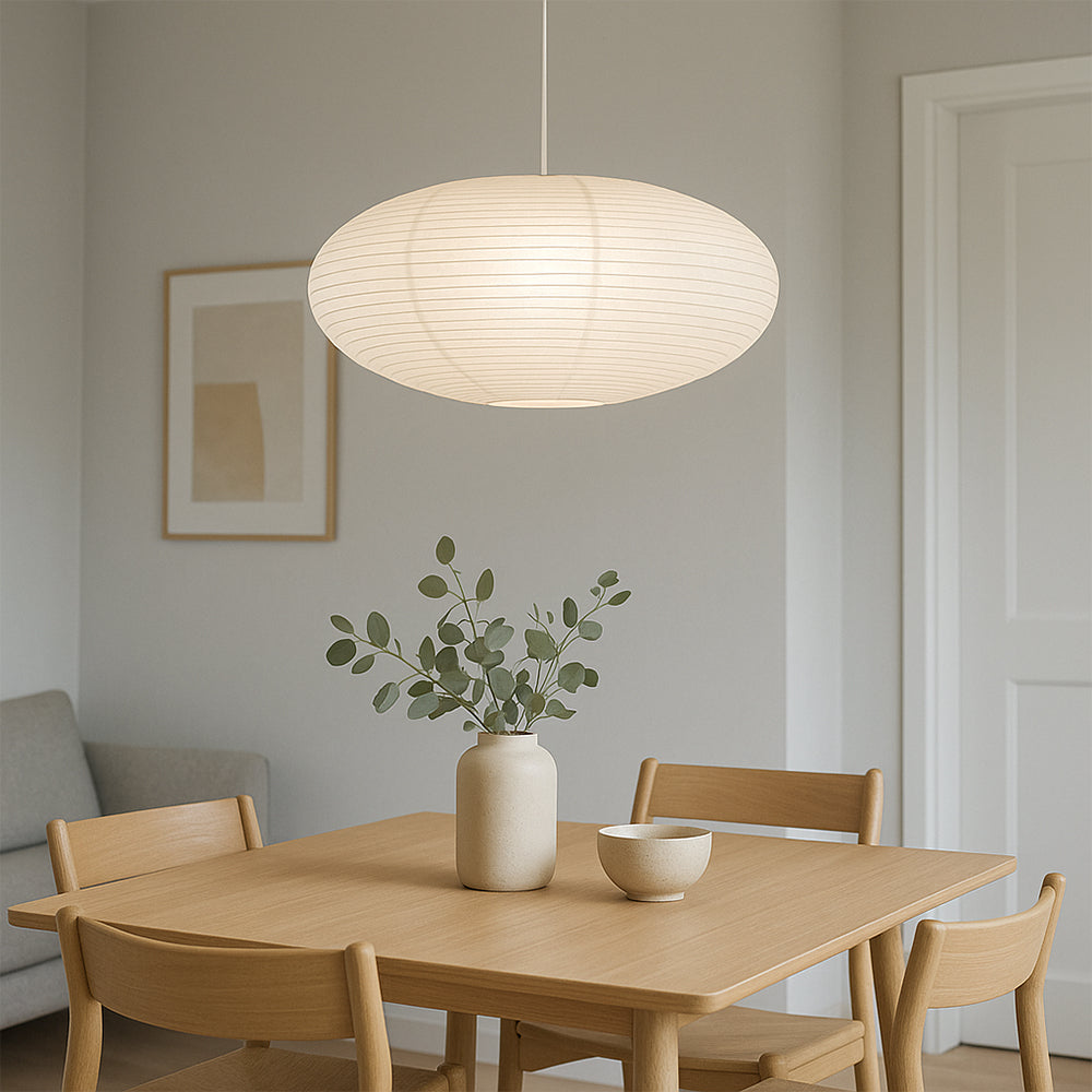 Handcrafted Paper Pendant Light - Modern Minimalist Design for Dining Room or Bar 1