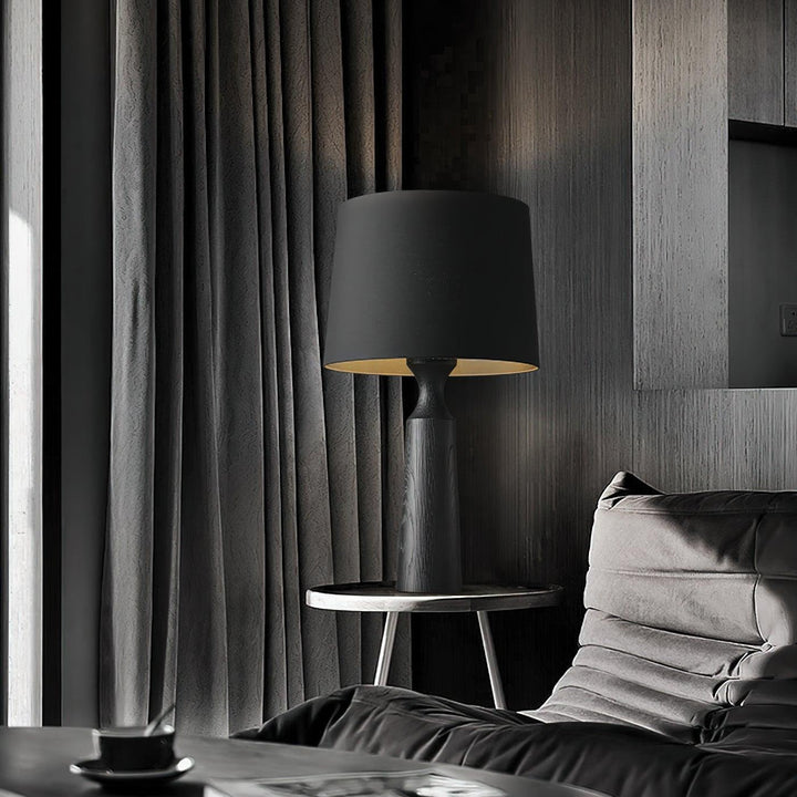 Handcrafted Wood Table Lamp with Linen Shade - Elegant Ashwood Design 4