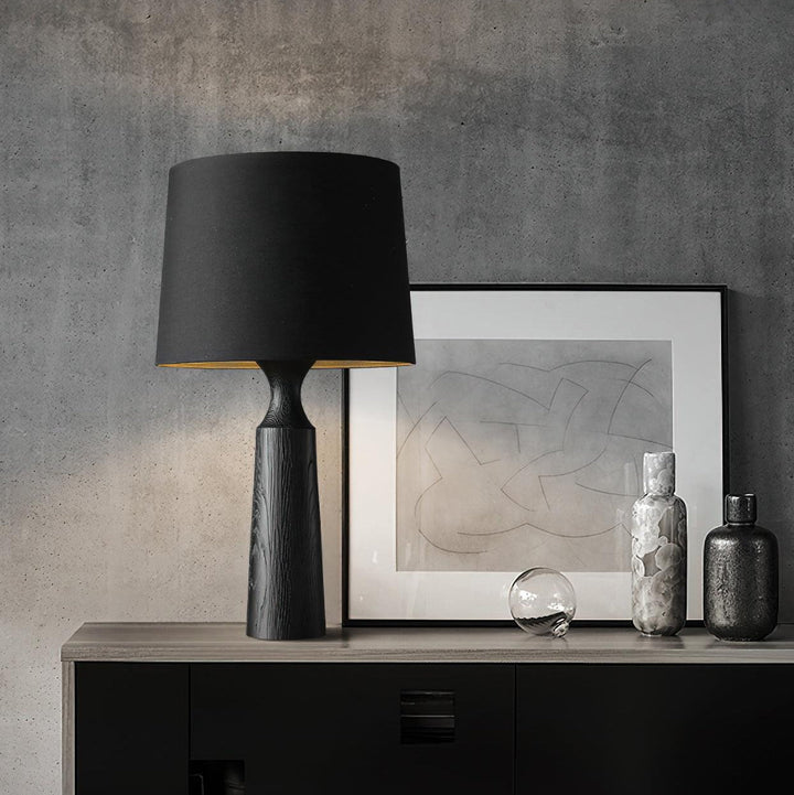 Handcrafted Wood Table Lamp with Linen Shade - Elegant Ashwood Design 7