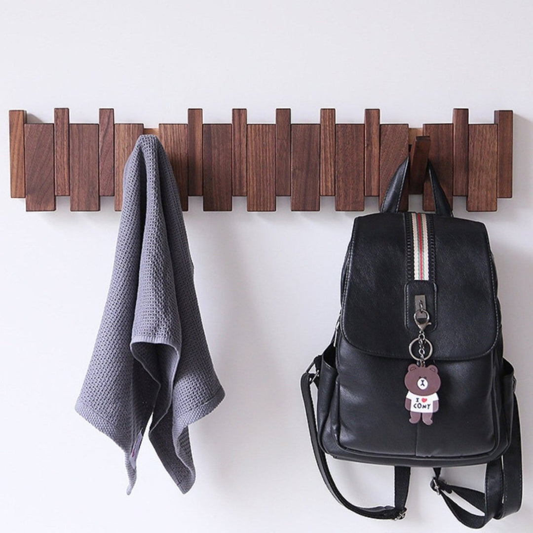 Handcrafted Wooden Coat Rack Wall with Piano Design - Elegant Wall Mounted Hat and Coat Rack for Hallway and Bedroom 1