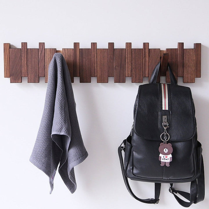Handcrafted Wooden Coat Rack Wall with Piano Design - Elegant Wall Mounted Hat and Coat Rack for Hallway and Bedroom 1