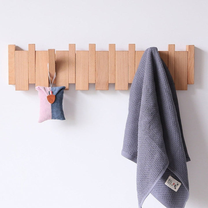 Handcrafted Wooden Coat Rack Wall with Piano Design - Elegant Wall Mounted Hat and Coat Rack for Hallway and Bedroom 3