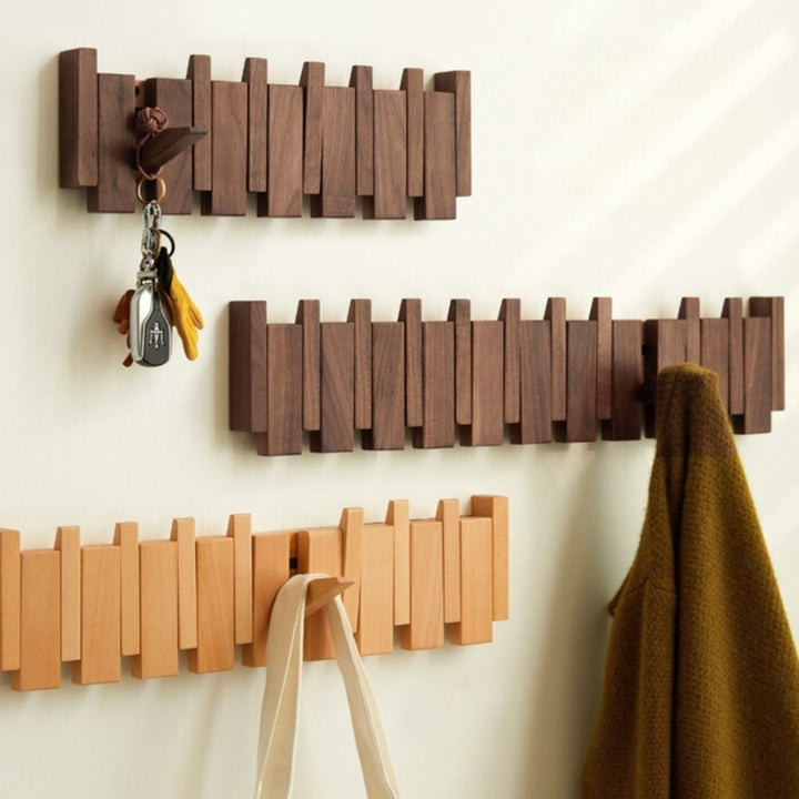 Handcrafted Wooden Coat Rack Wall with Piano Design - Elegant Wall Mounted Hat and Coat Rack for Hallway and Bedroom 5