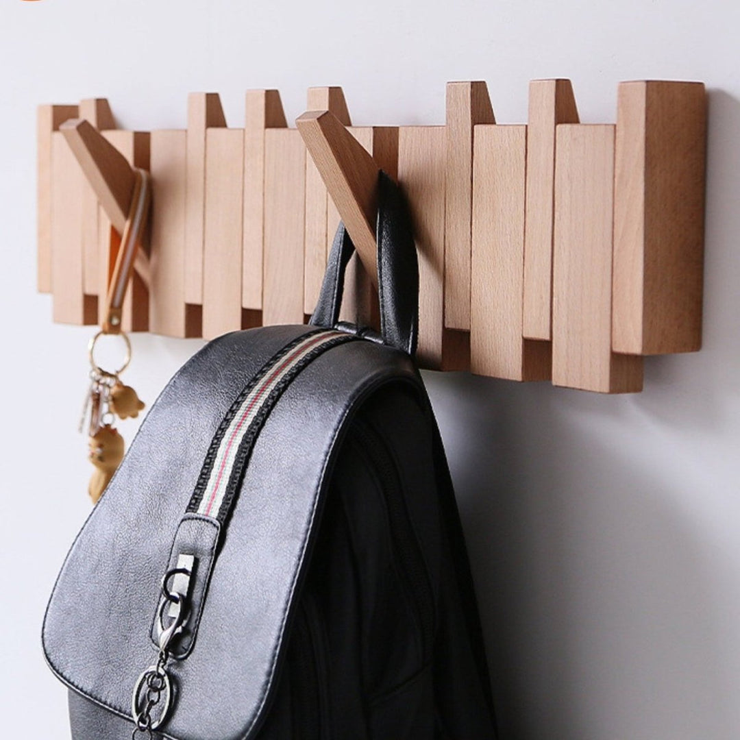 Handcrafted Wooden Coat Rack Wall with Piano Design - Elegant Wall Mounted Hat and Coat Rack for Hallway and Bedroom 7