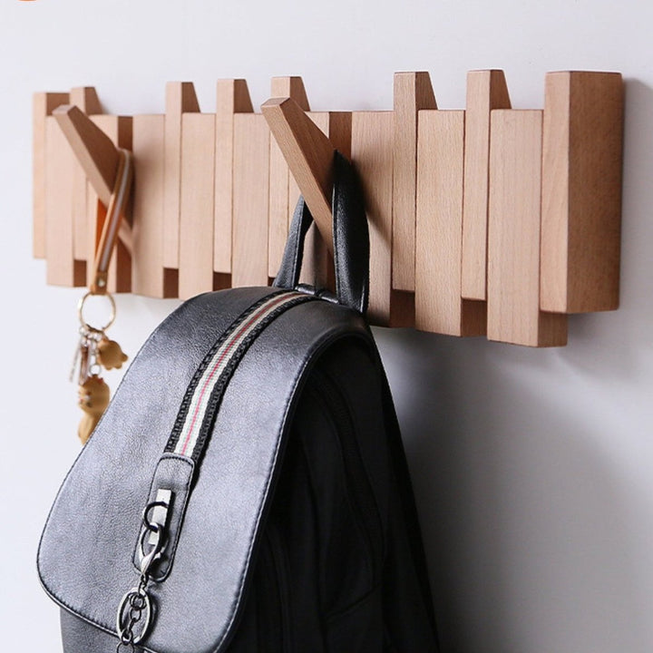 Handcrafted Wooden Coat Rack Wall with Piano Design - Elegant Wall Mounted Hat and Coat Rack for Hallway and Bedroom 7