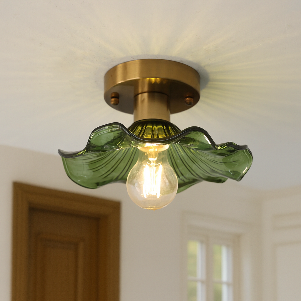Vintage Floral Glass Ceiling Light