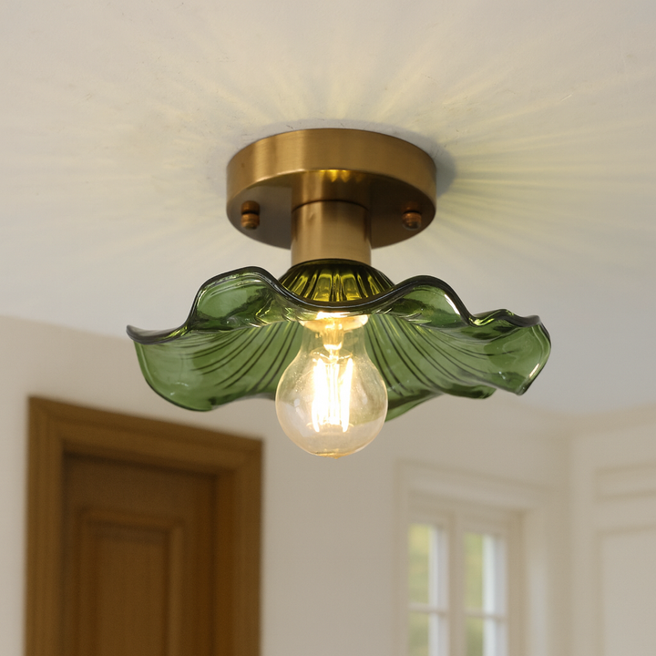 Vintage Floral Glass Ceiling Light