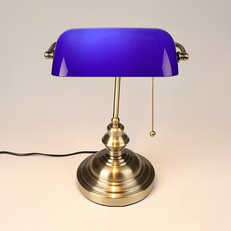 Industrial Style Glass Table Lamp with Metal Base - Retro Colored Design 7