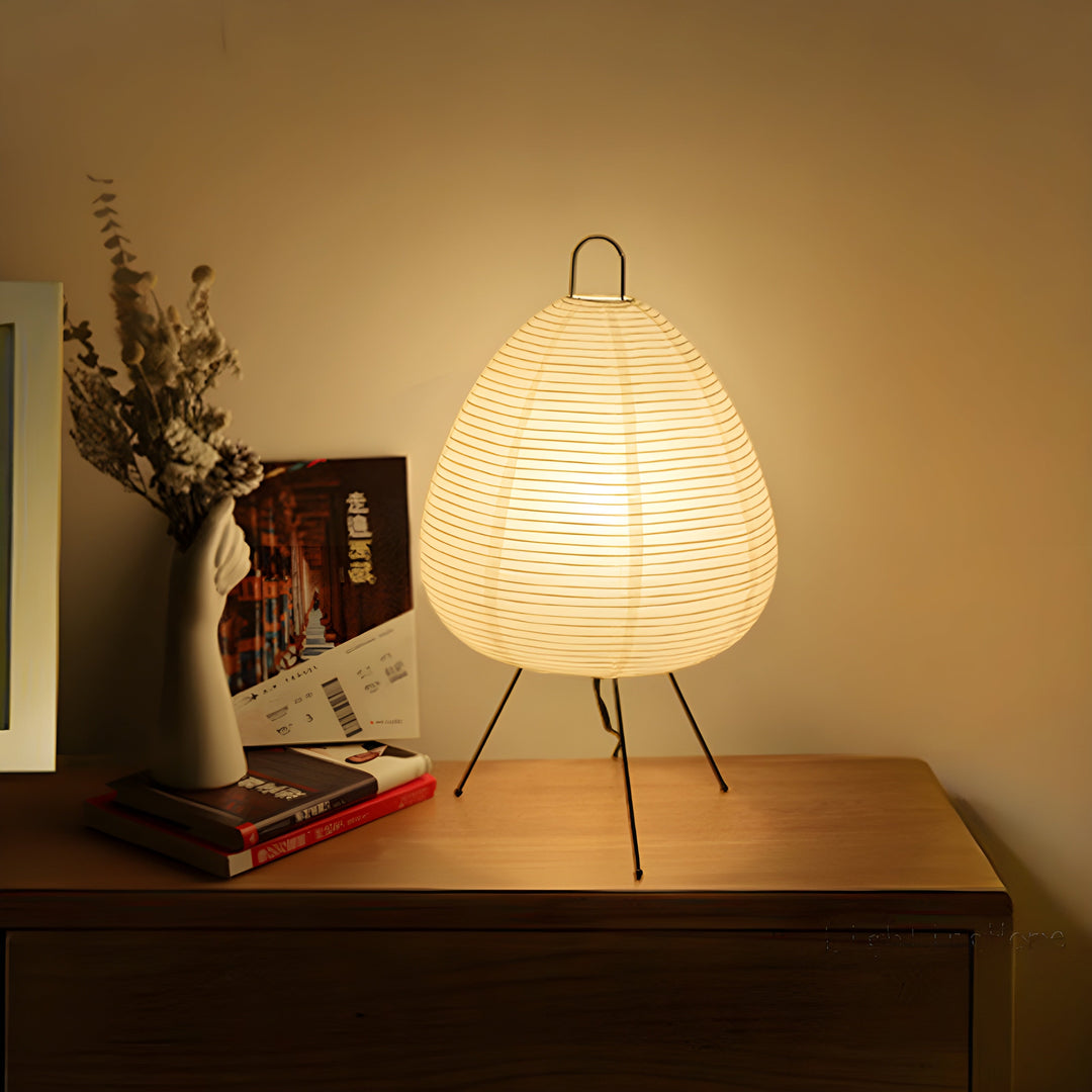 Japanese Wabi-sabi Rice Paper Table Lamp - Traditional Design for Modern Spaces 0