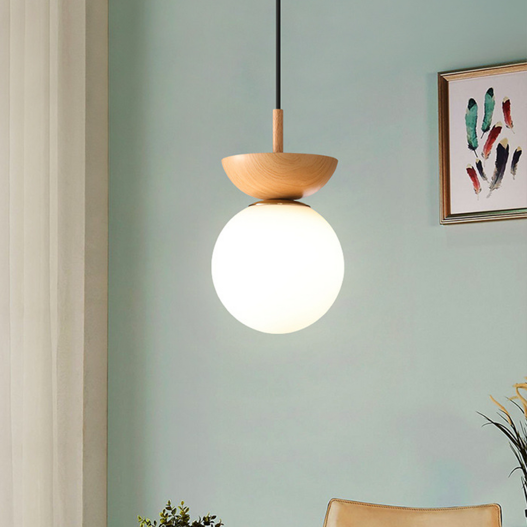 Minimalist Japanese Globe Pendant Lamp - View 3