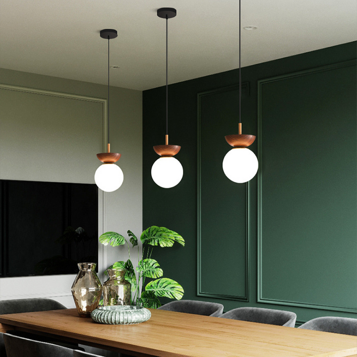 Minimalist Japanese Globe Pendant Lamp - View 2