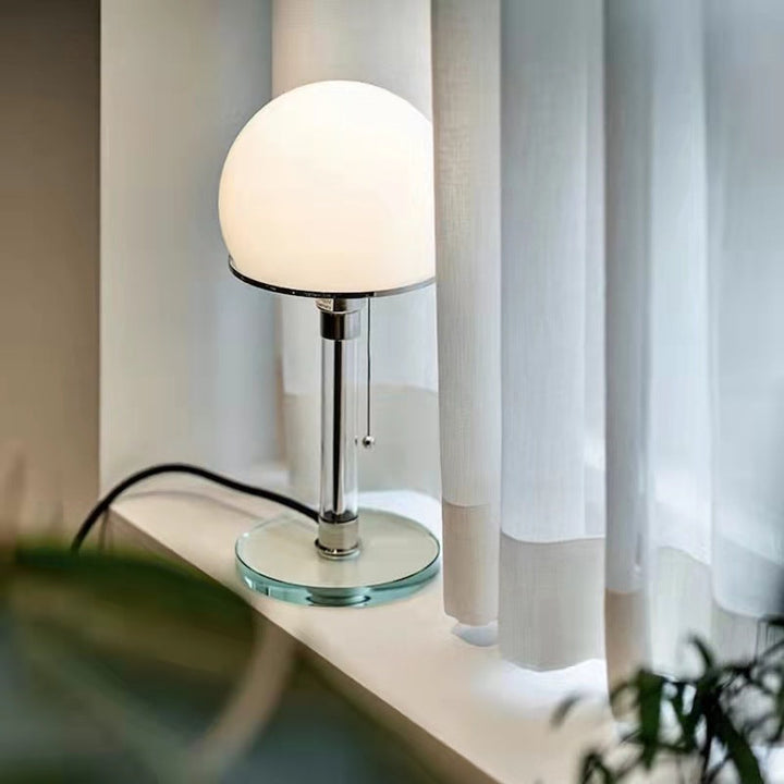 Bauhaus Globe Table Lamp, Glass and Metal