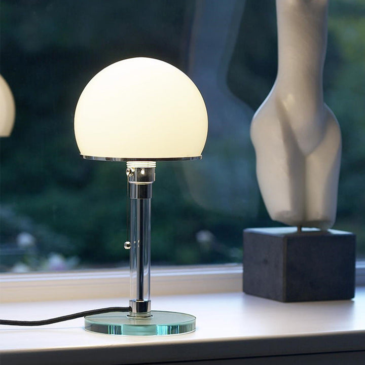 Bauhaus Globe Table Lamp, Glass and Metal