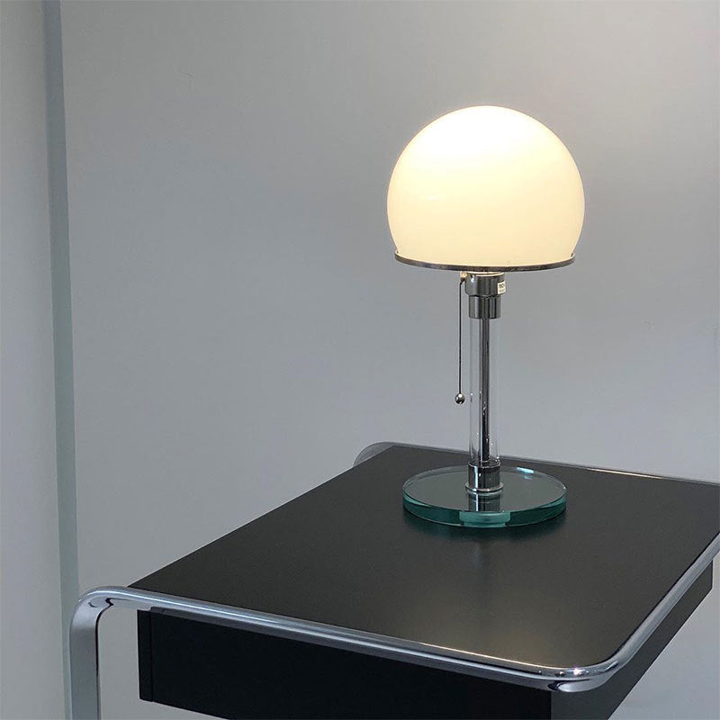 Bauhaus Globe Table Lamp, Glass and Metal