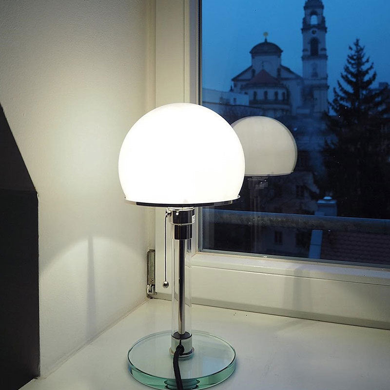 Bauhaus Globe Table Lamp, Glass and Metal