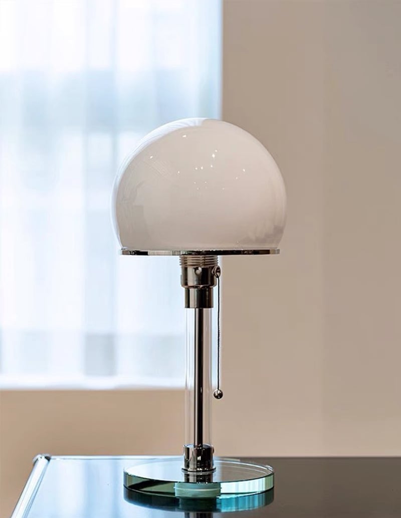 Bauhaus Globe Table Lamp, Glass and Metal