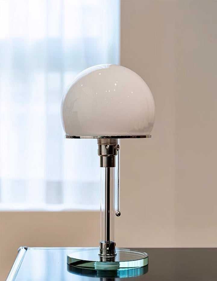 Bauhaus Globe Table Lamp, Glass and Metal