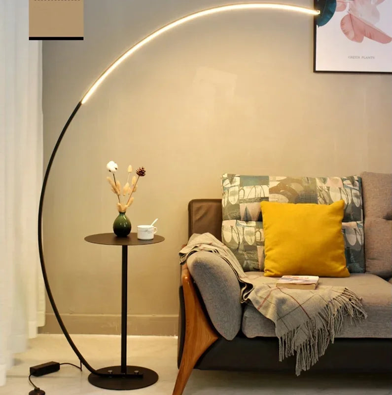 Modern Arc Floor Lamp - LED Standing Lamp for Living Room, Minimalist Design