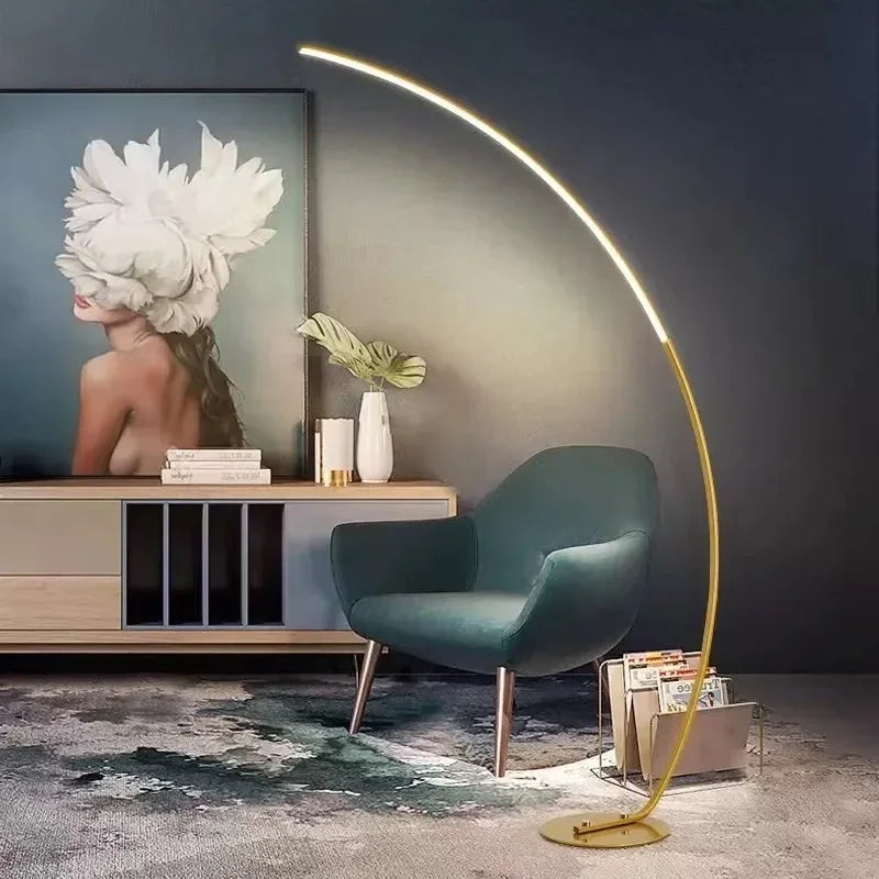Modern Arc Floor Lamp - LED Standing Lamp for Living Room, Minimalist Design