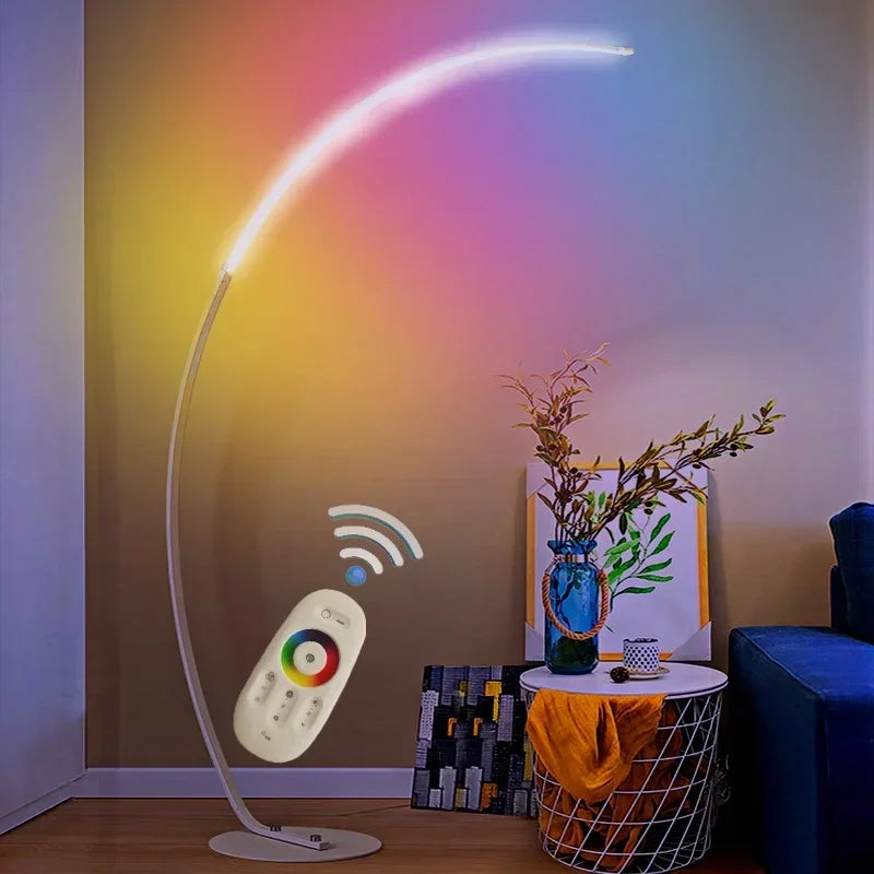 Modern Arc Floor Lamp - LED Standing Lamp for Living Room, Minimalist Design