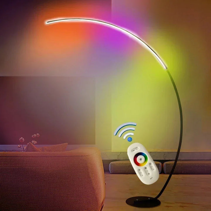 Modern Arc Floor Lamp - LED Standing Lamp for Living Room, Minimalist Design