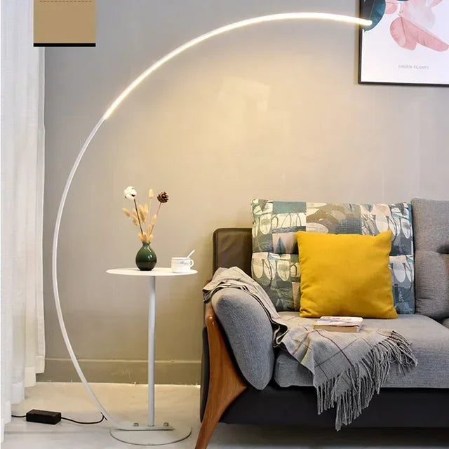 Modern Arc Floor Lamp - LED Standing Lamp for Living Room, Minimalist Design